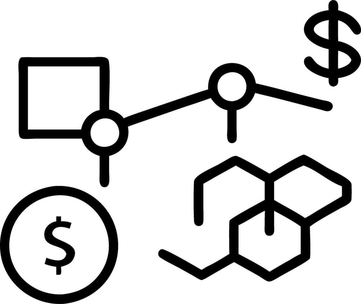 Blockchain and Financial Growth Arrow vector