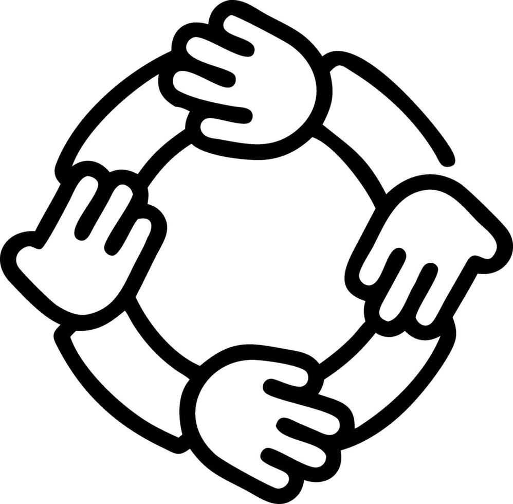 Bokeh Community Figures Holding Hands vector