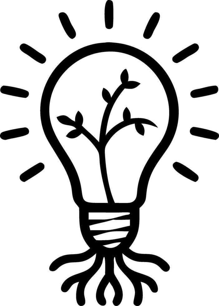 Bokeh Lightbulb Growing Roots vector