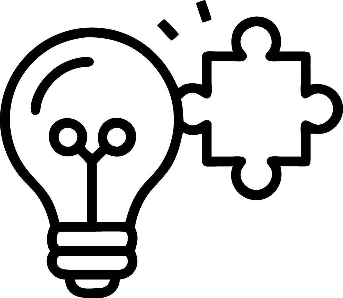 Border frame with light bulb and puzzle pieces for Innovation and copy space vector