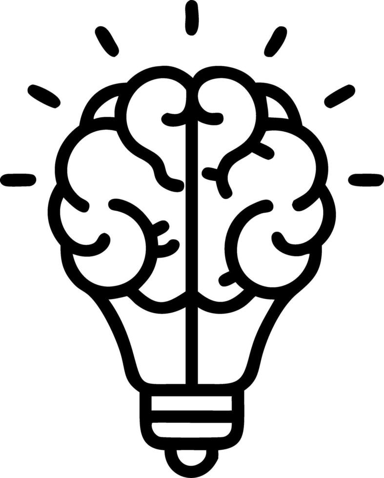 Brain lightbulb idea vector