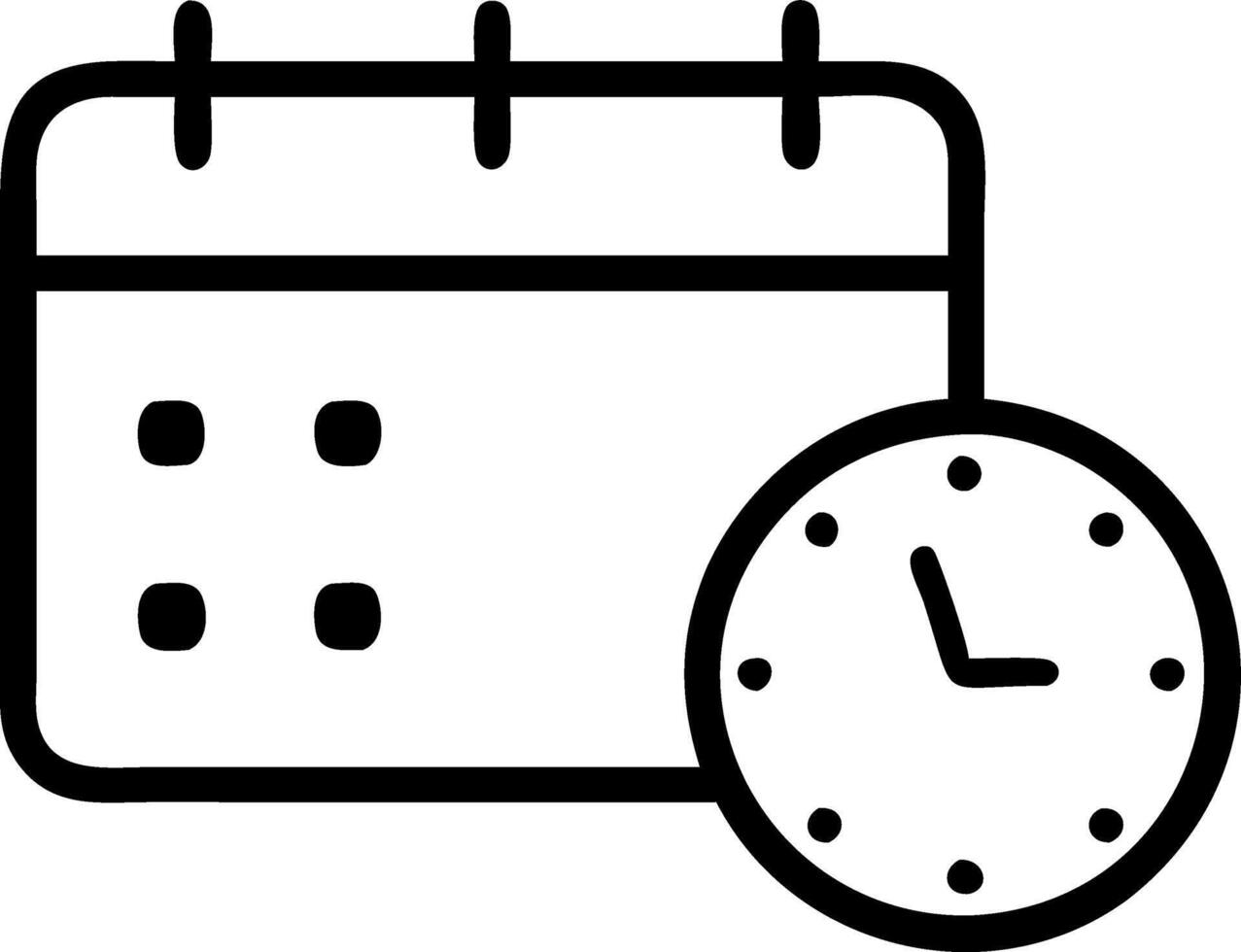 Calendar and clock border frame with Marketing Schedule text and copy space vector