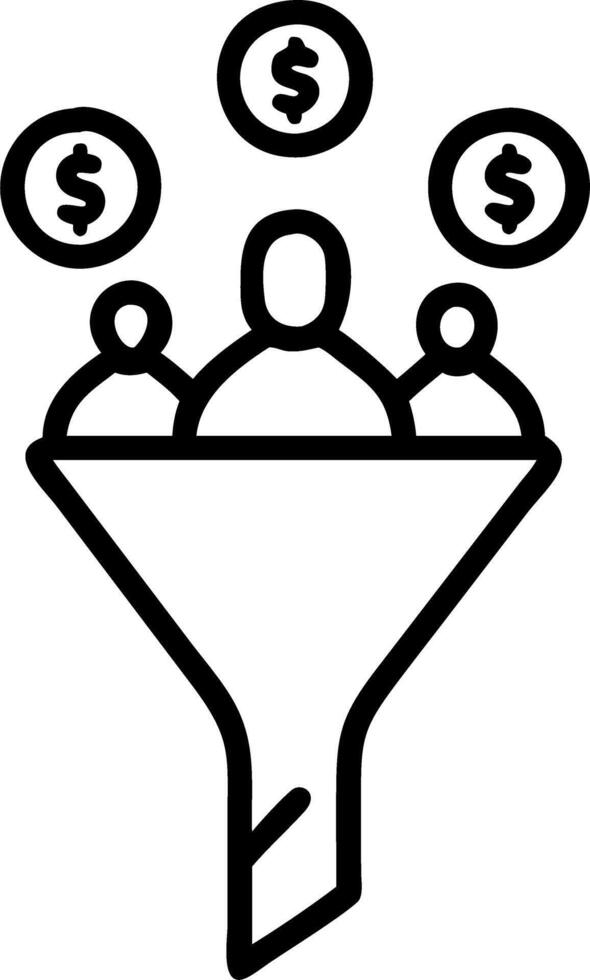 Campaign funding funnel vector