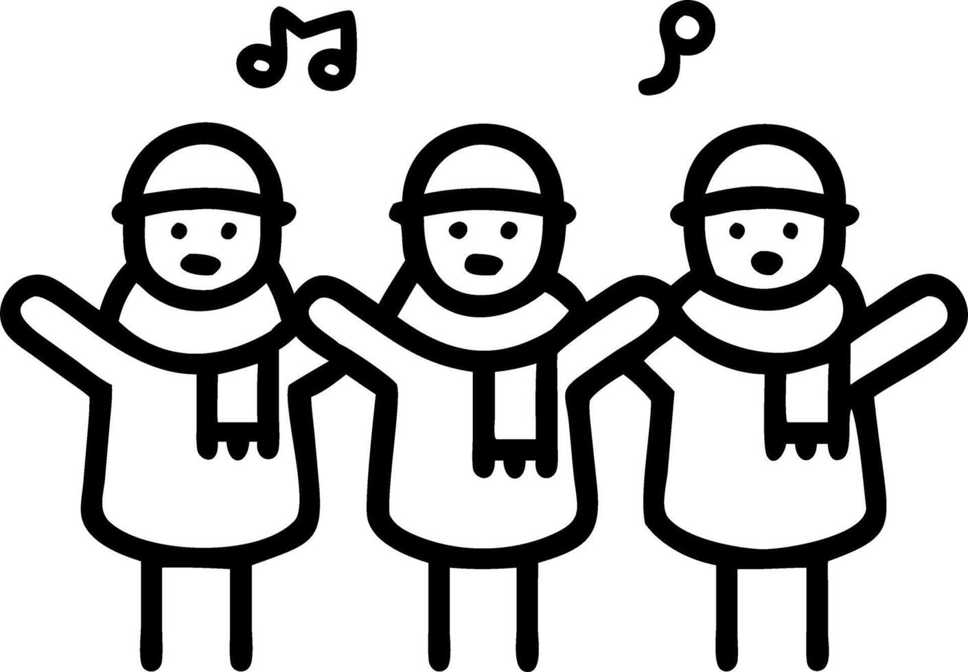 Candid Christmas Caroling vector