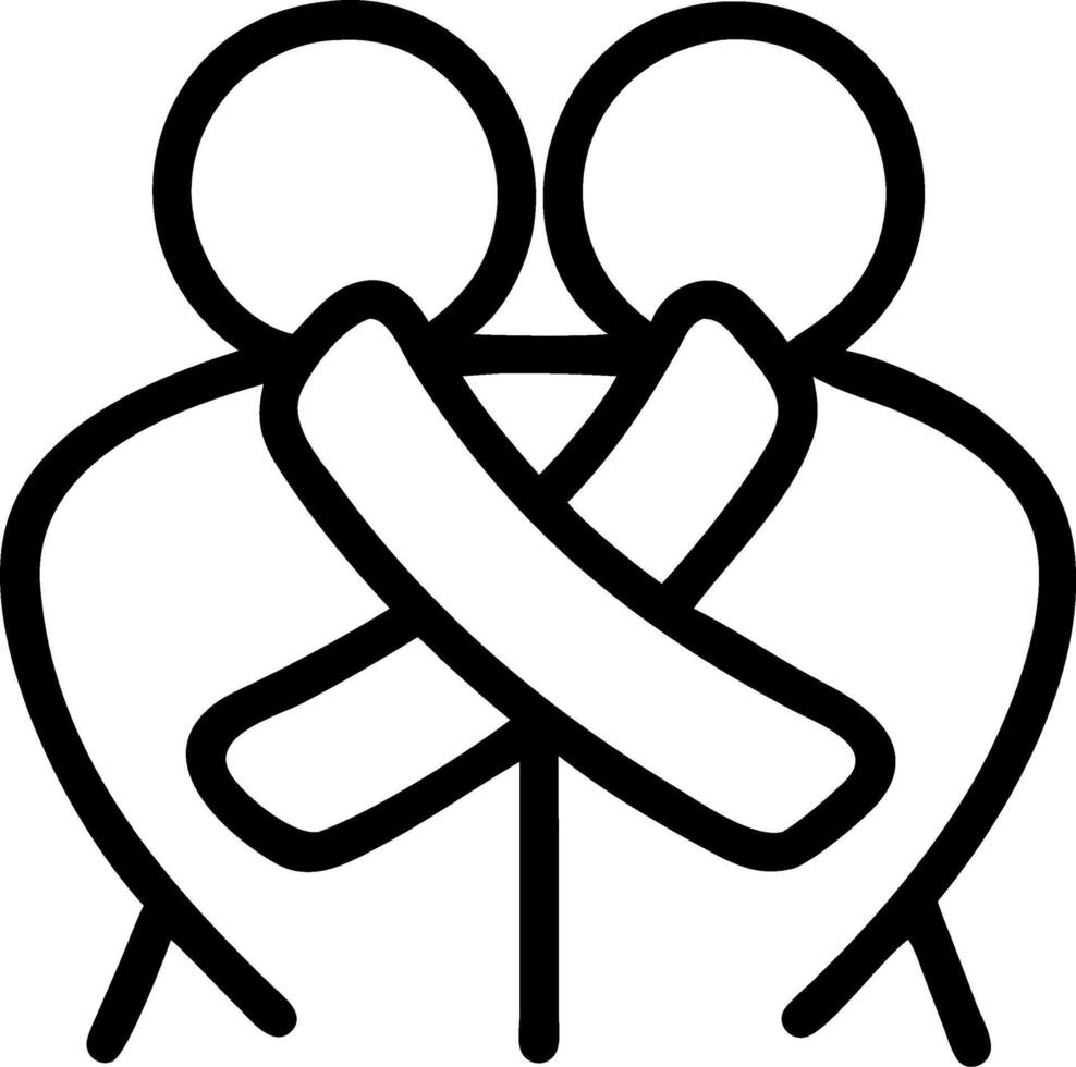 Candid Red Ribbon Embrace vector