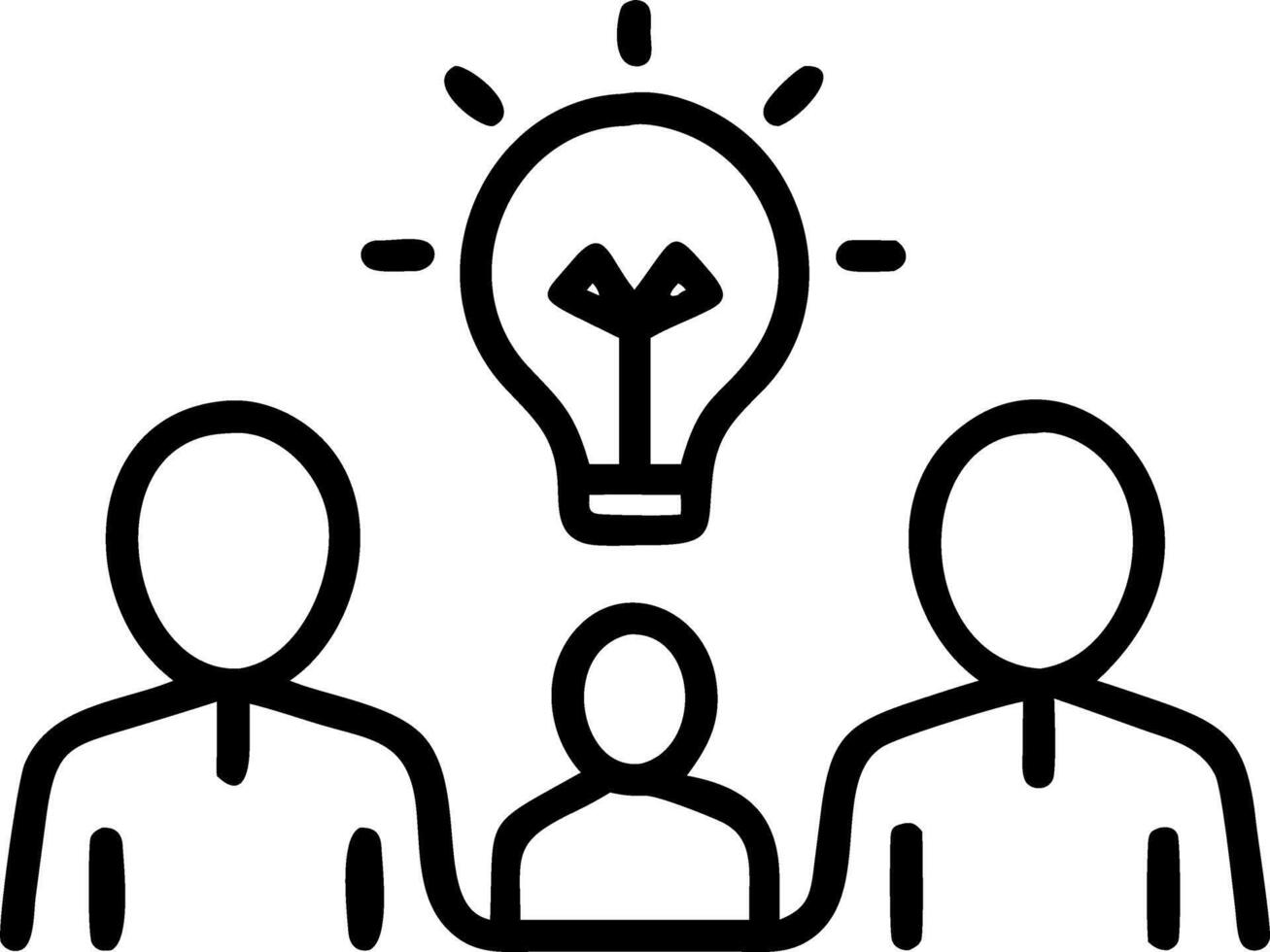 Candid shot of a business team brainstorming in a modern office vector