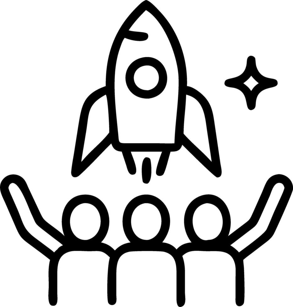 Candid shot of a tech startup team during a product launch vector