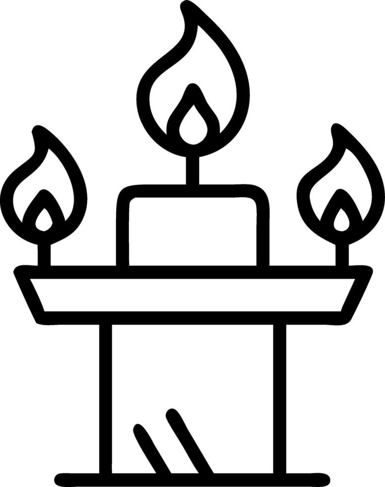 Candle flame outline podium vector