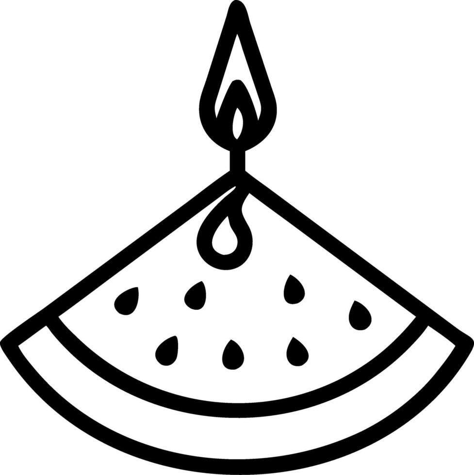 Candlelight and Watermelon vector