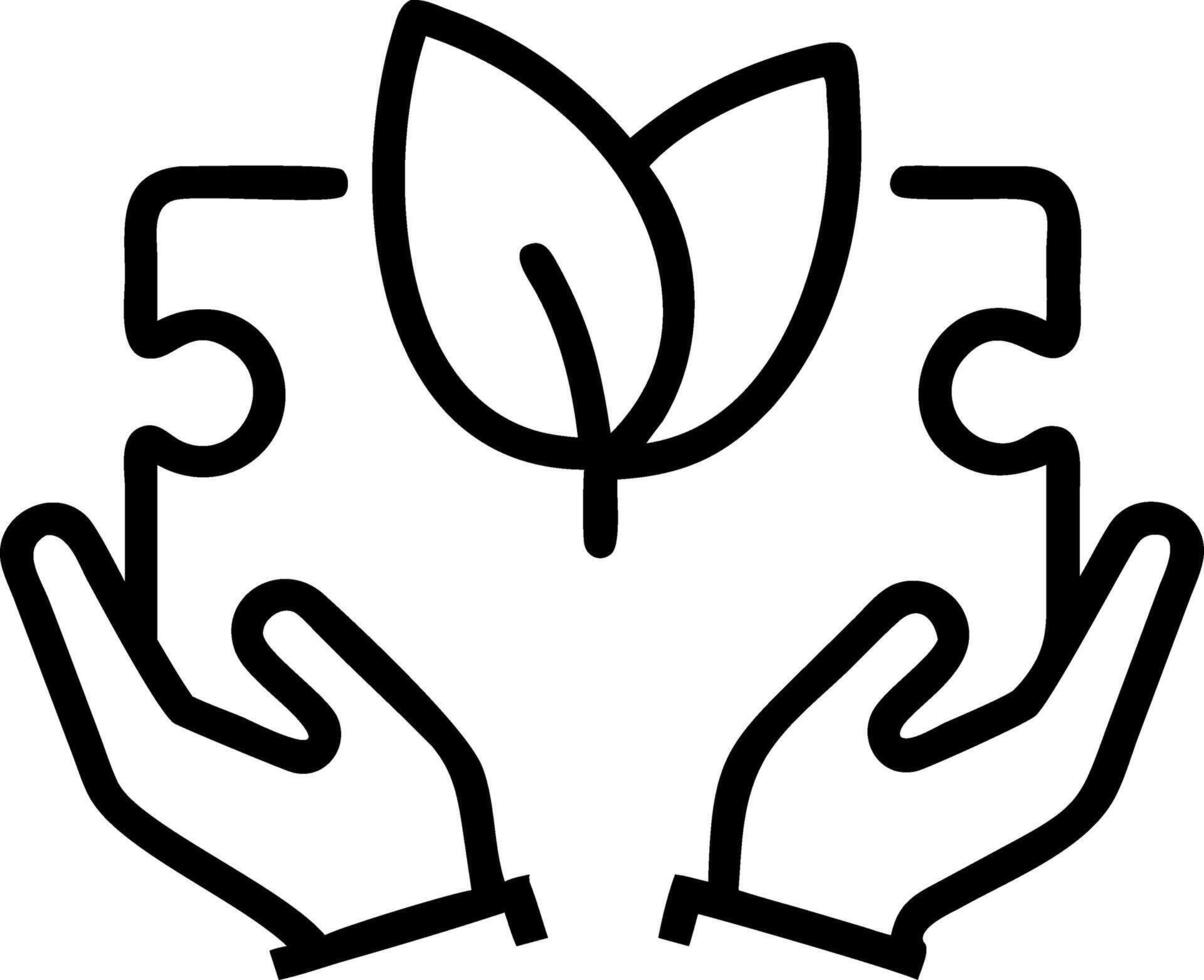 Close up of Hands Holding Puzzle Piece vector