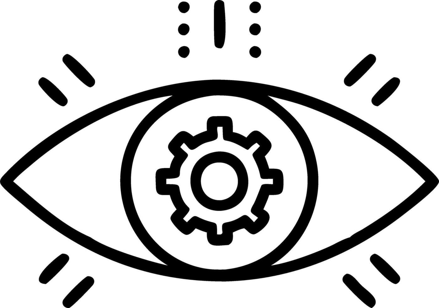 Close up of Robotic Eye Reflecting Sale Icons vector