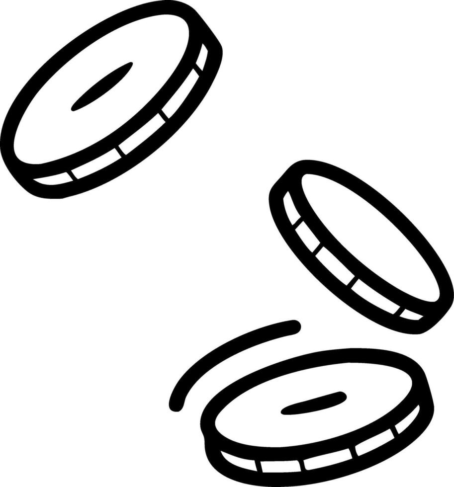 Coins Spinning in Mid Air vector