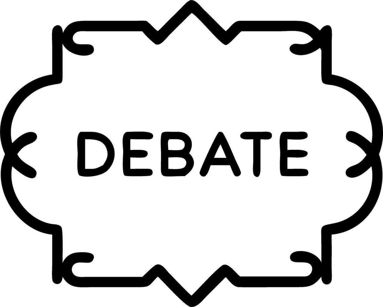 Debate stage frame with policy word clouds vector
