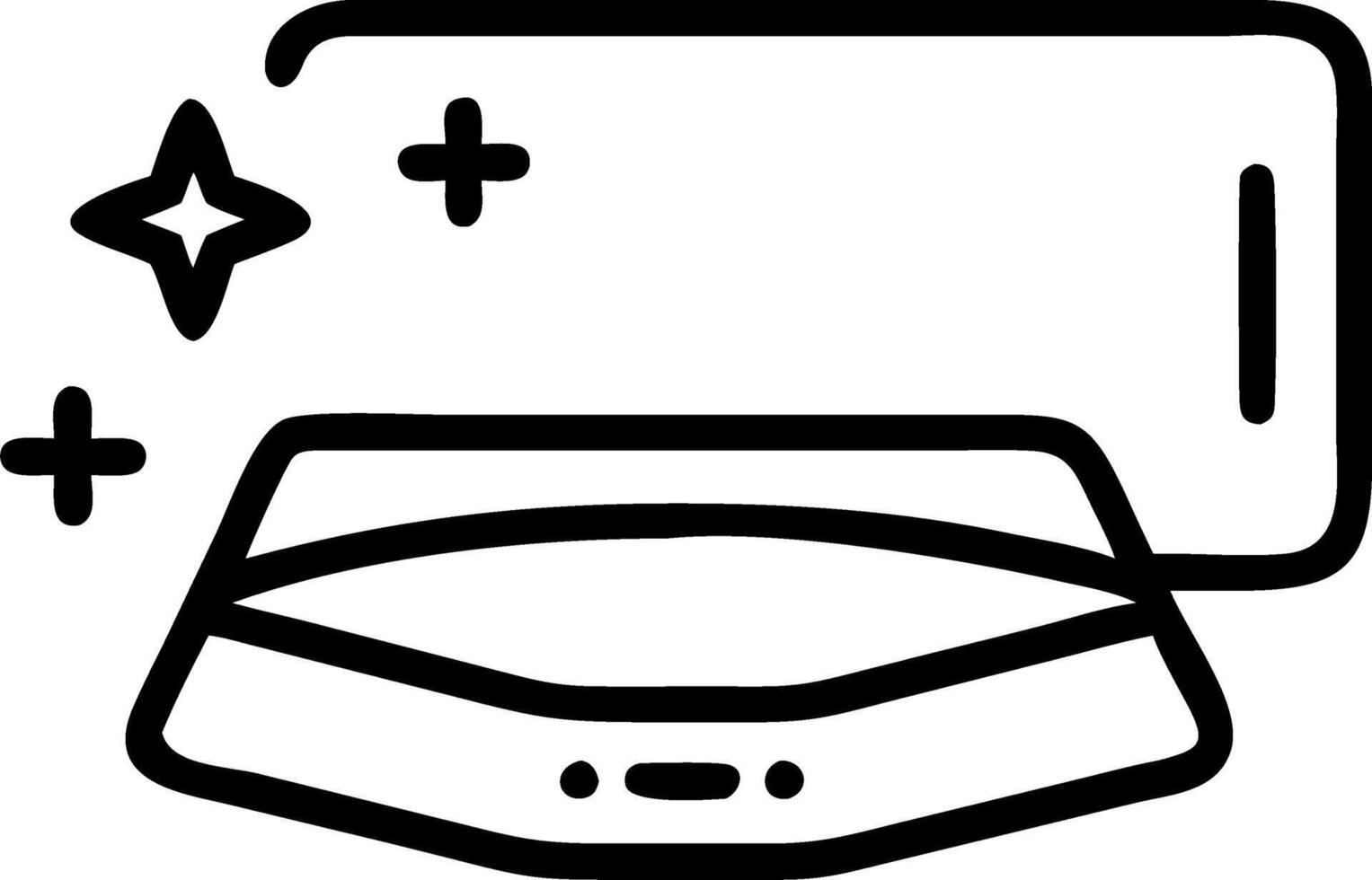 Digital assistant device with holographic command icons copy space on the side vector