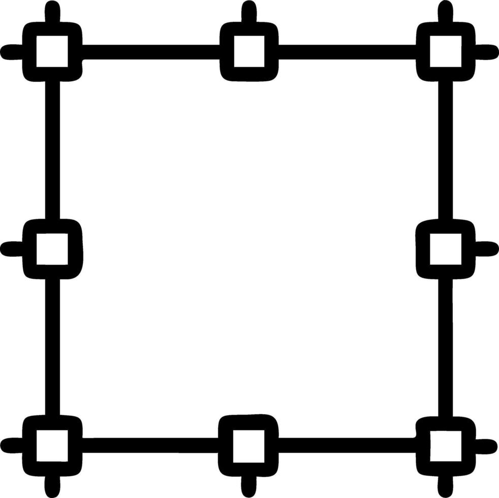 Digital grid border with glowing intersections and copy space vector