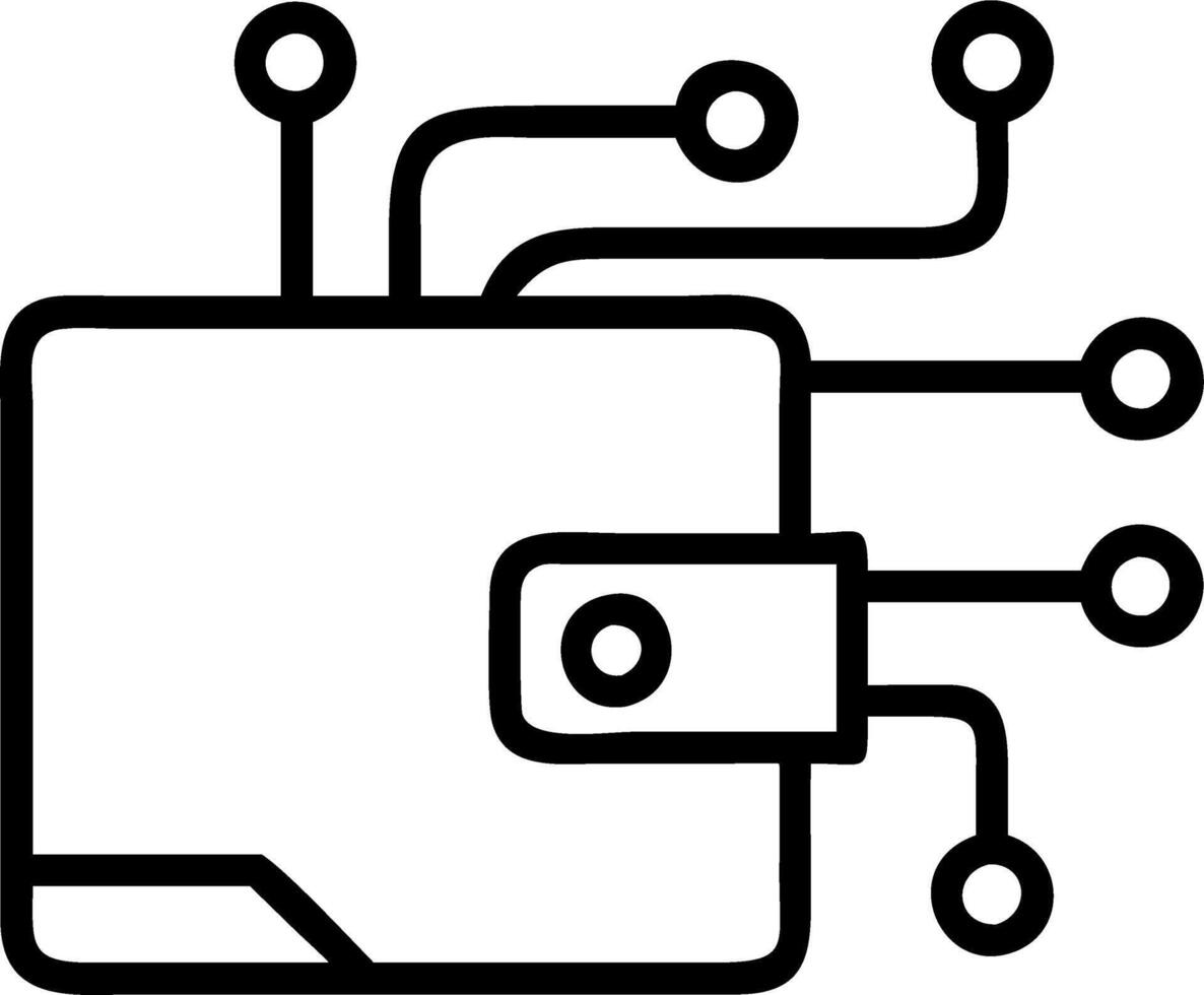 Digital Wallet and Circuit Pathways vector