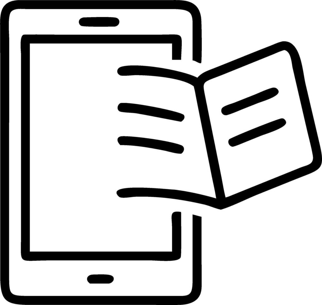 E reader with floating holographic bookmarks and copy space vector
