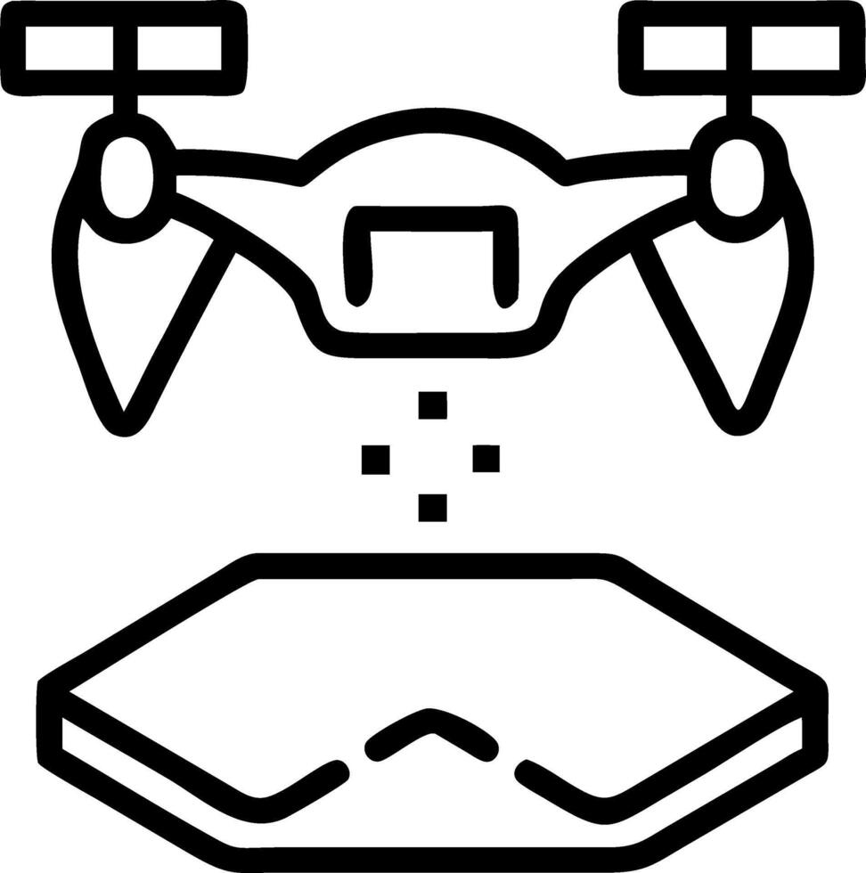 Drone controller with holographic flight data copy space on the side vector