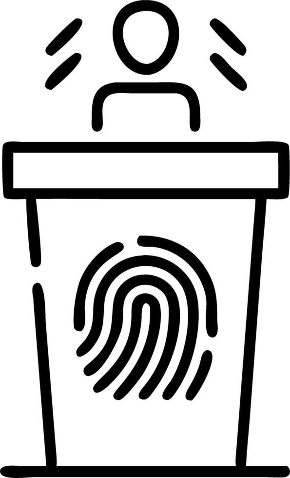 Fingerprint podium with voter ID vector