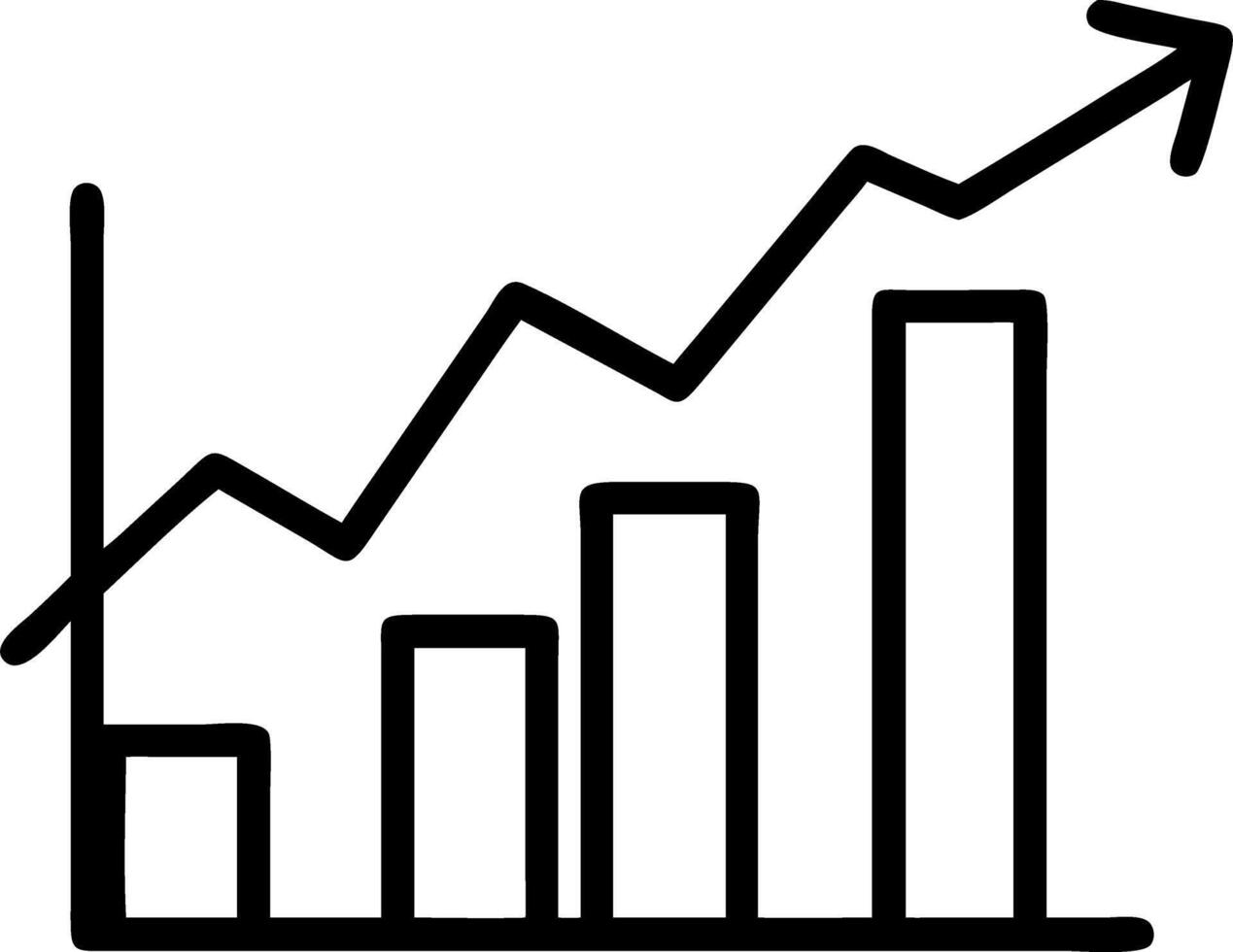 Floating arrow and bar chart with Revenue Growth text vector