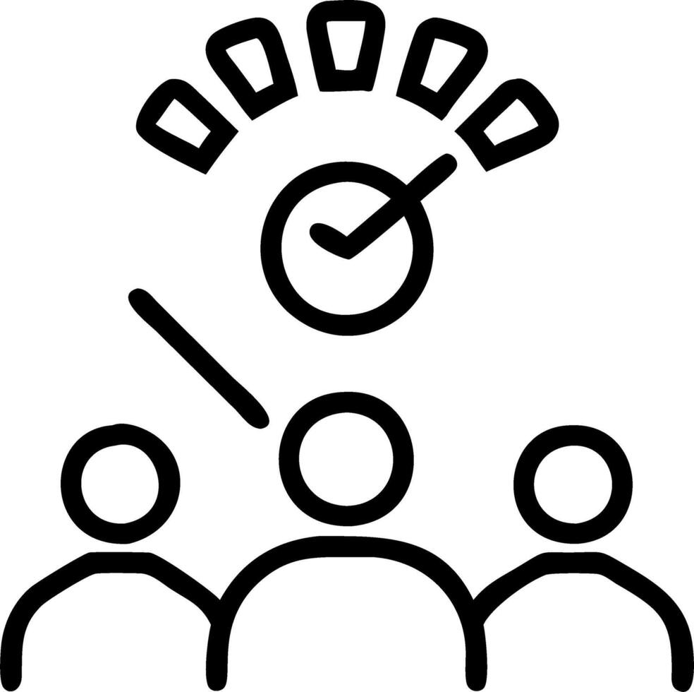 Floating campaign rally crowd with rising enthusiasm meter vector