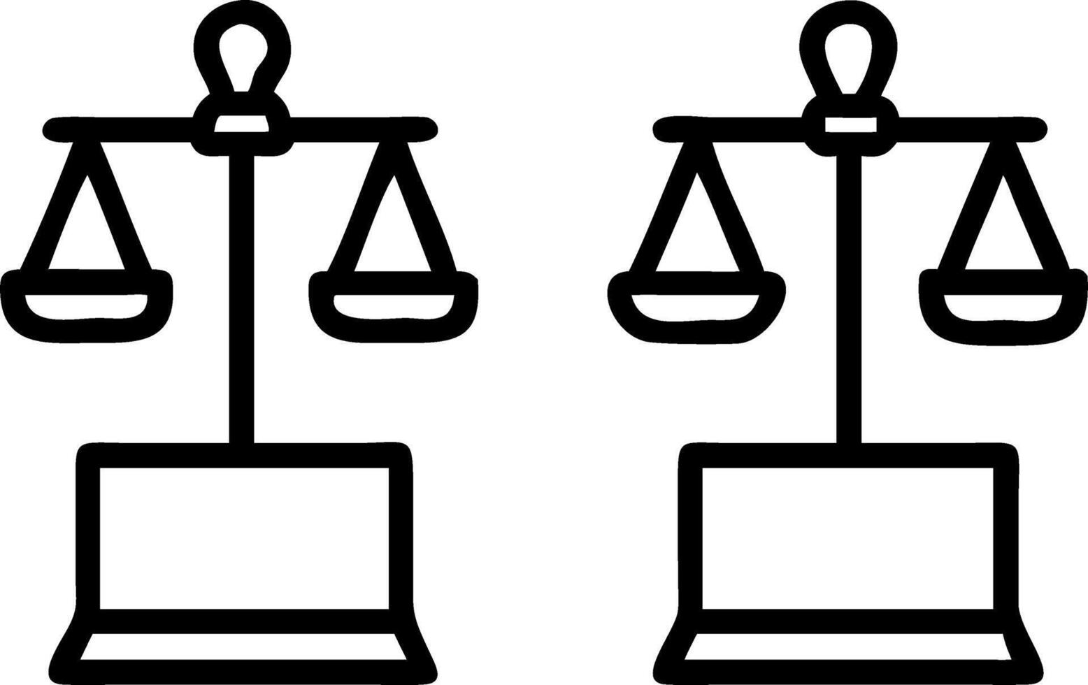 Floating debate podiums with policy balance scales vector