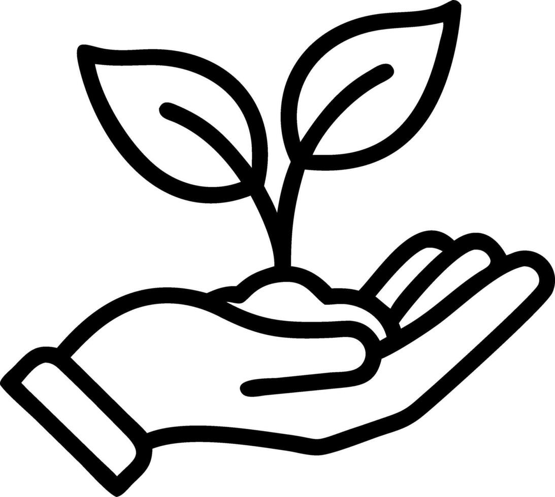 Floating Hands Holding Seedling vector