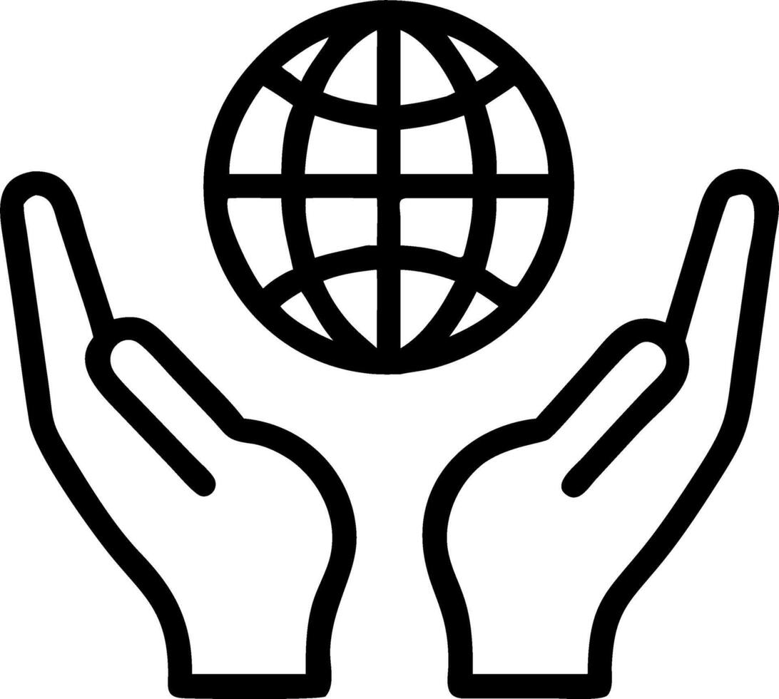 Floating Hands Holding Globe vector