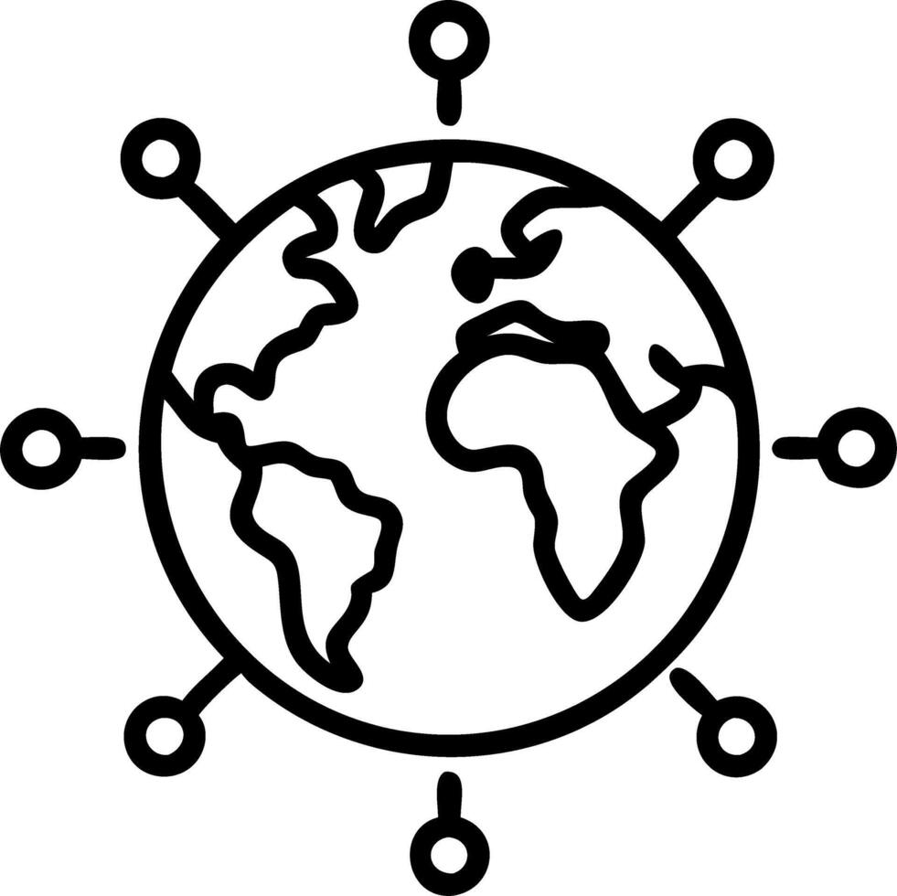 Floating Earth with Network Connections vector
