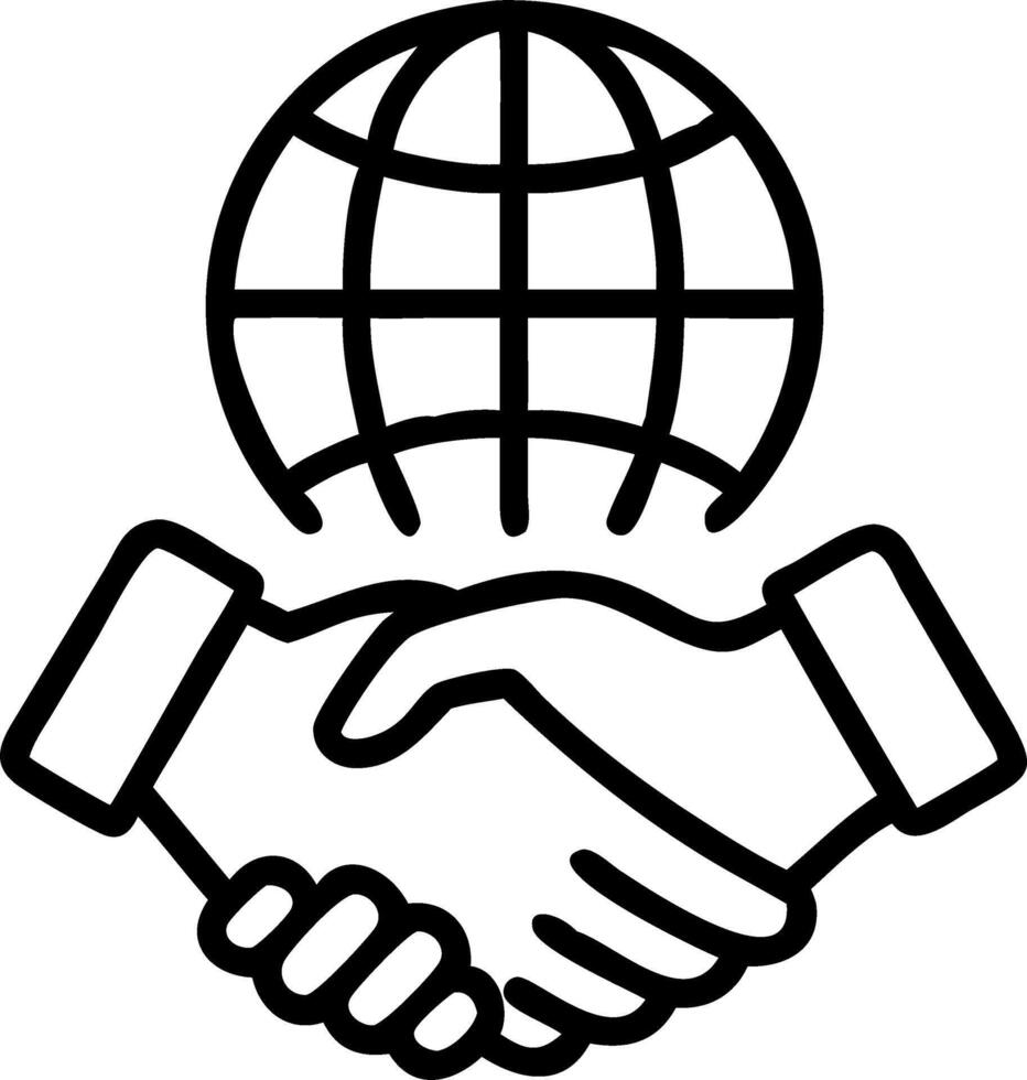 Floating Handshake Over Globe vector
