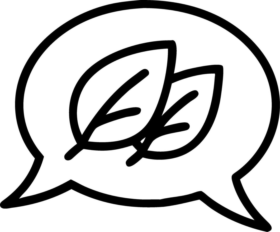 Floating Leaf within Chat Bubble vector