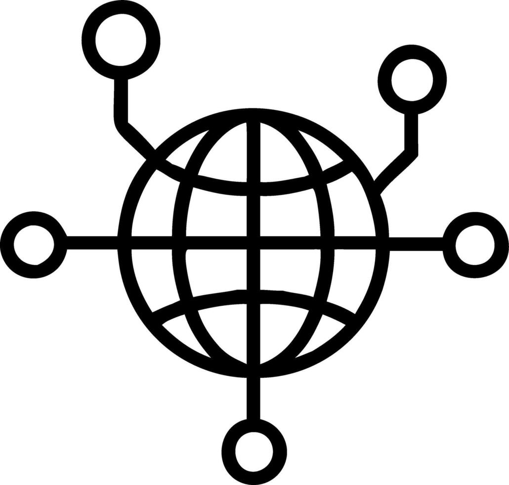 Flying Globe with Network Lines vector