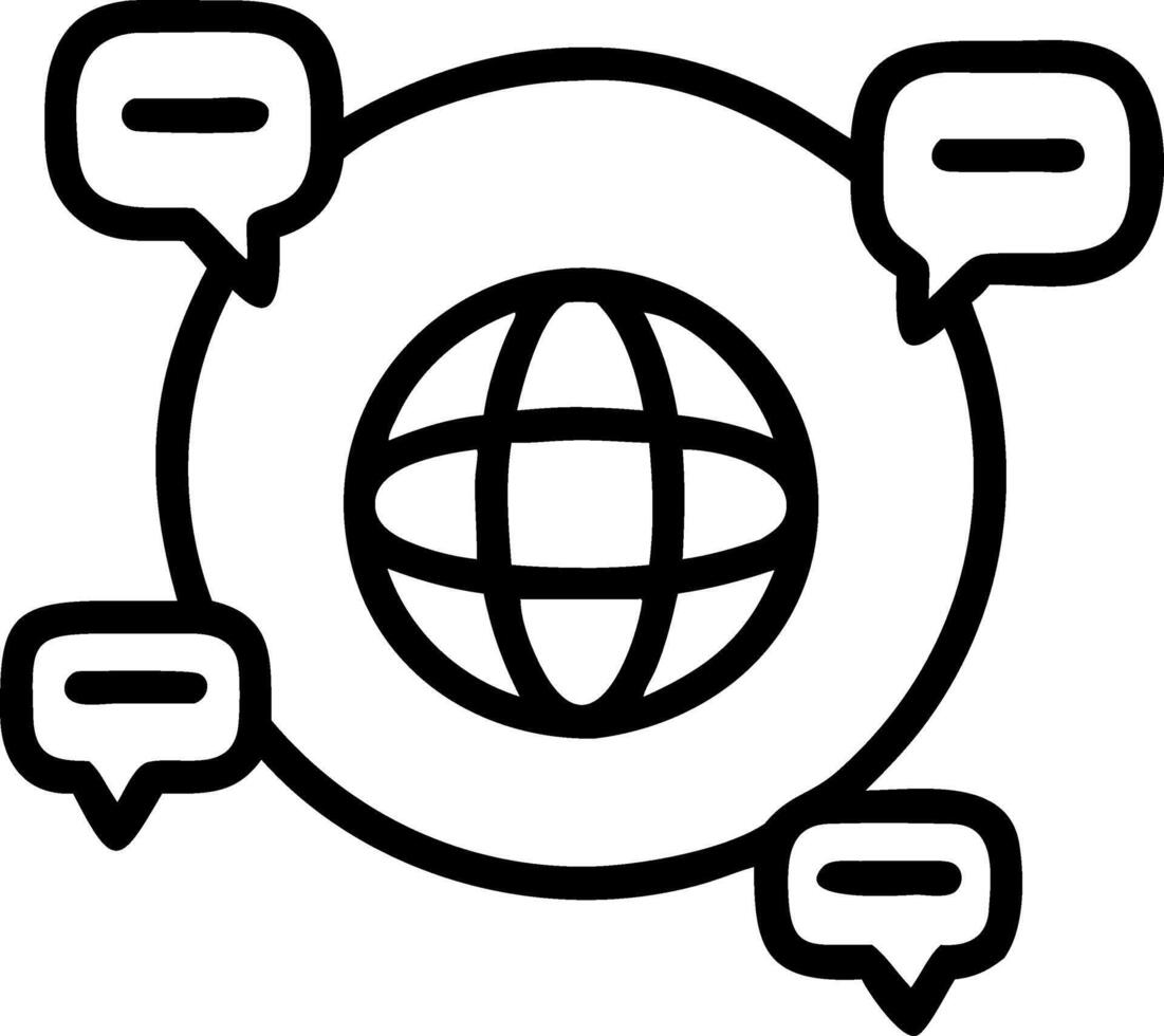 Flying Globe with Speech Bubbles vector