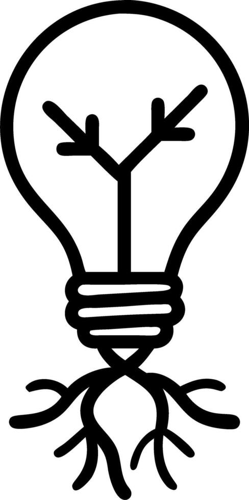 Flying Light Bulb with Roots vector
