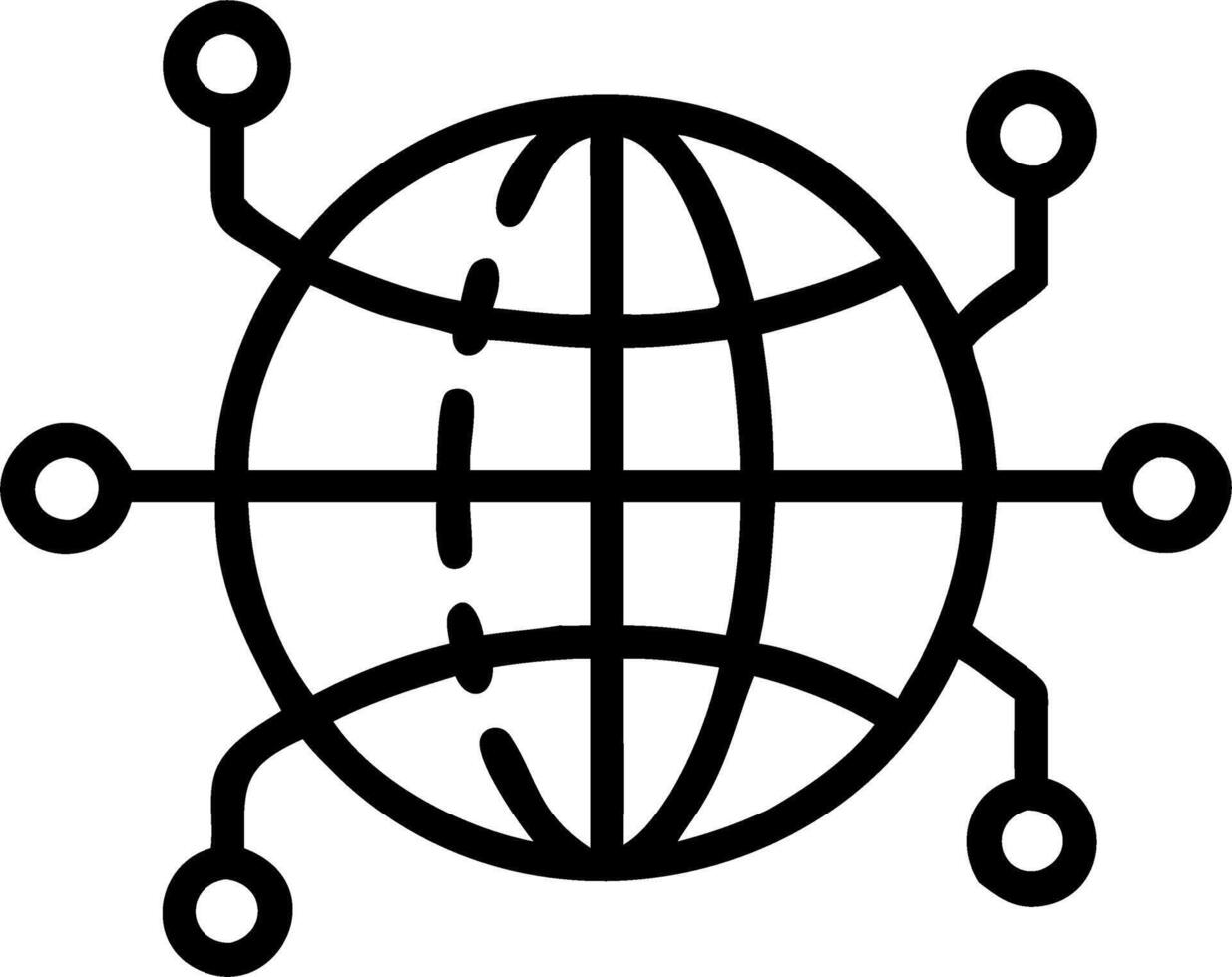 Glossy abstract digital globe with glowing connections as a tech conference backdrop vector