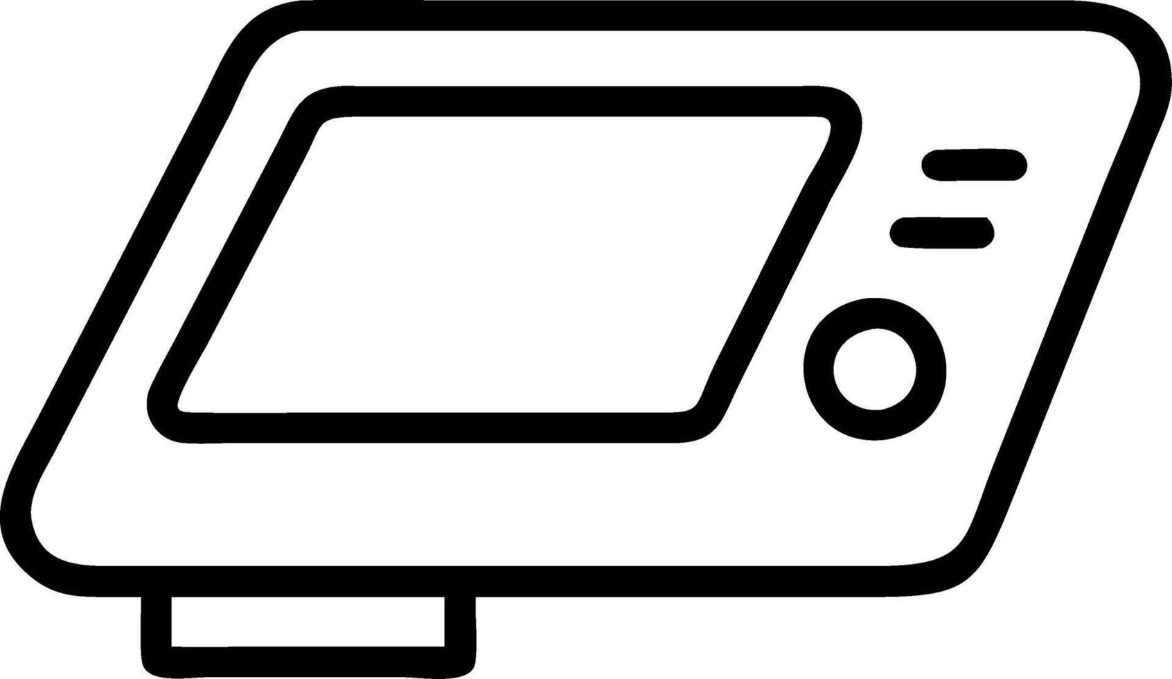 Glossy control panel with touch screen buttons for operational settings vector