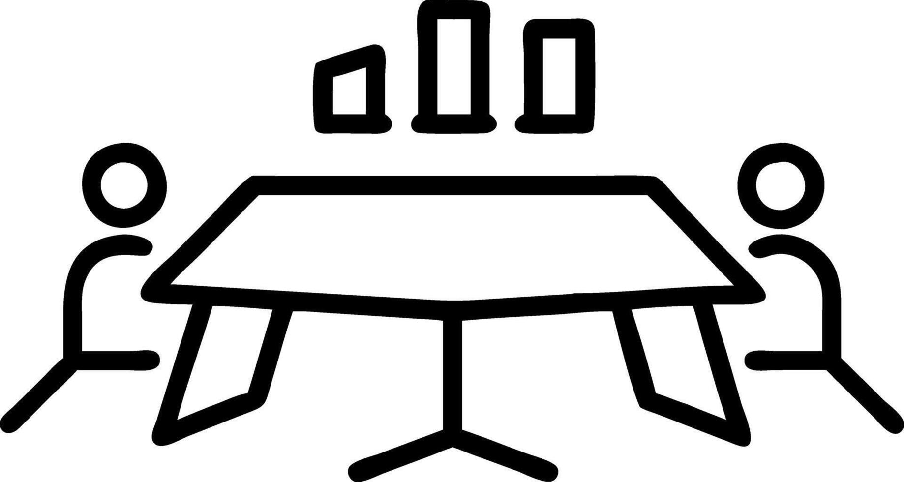 Glossy conference table with financial charts and documents spread out vector