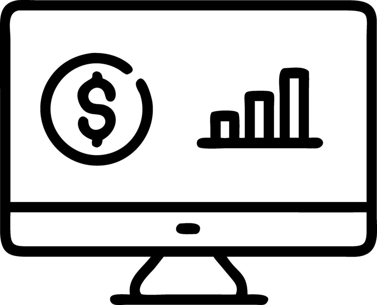 Glossy desktop monitor displaying a complex financial model vector