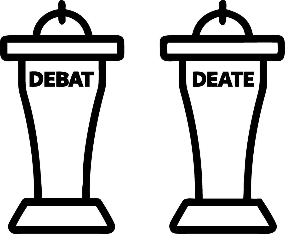Glossy debate podiums vector