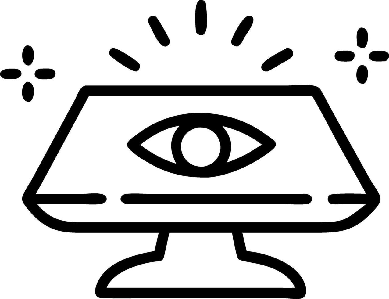 Glossy desktop with holographic marketing reports and analytics hovering above vector