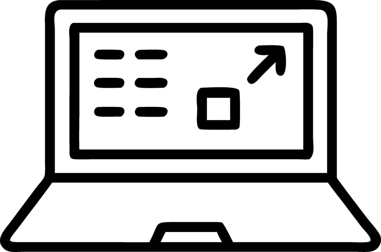 Glossy laptop with marketing software and project timeline open vector