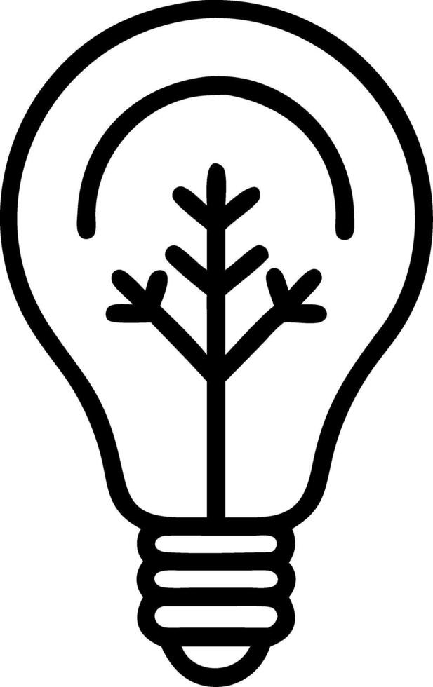 Glossy Light Bulb with Tree Inside and Copy Space vector