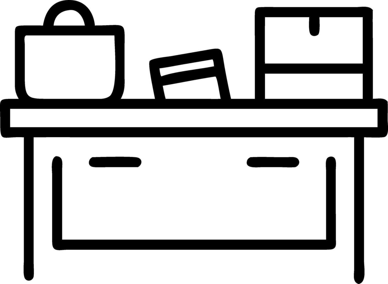Glossy office environment with marketing materials neatly arranged vector