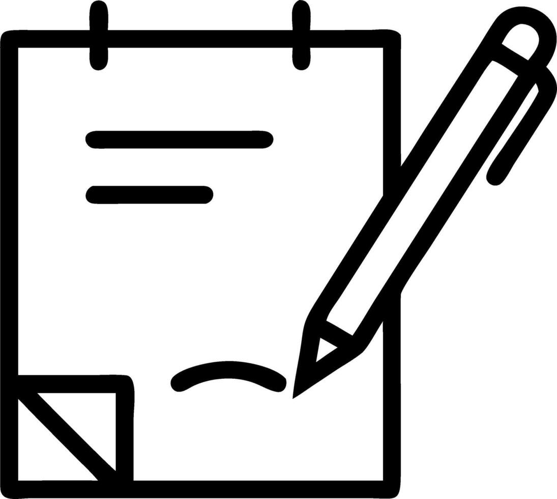 Glossy pen and notepad with marketing goals and timelines vector