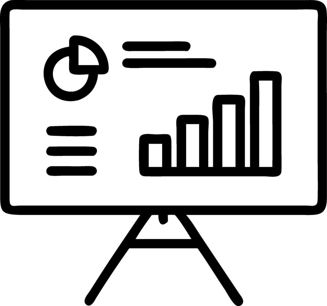 Glossy presentation board with holographic marketing goals and KPI markers vector