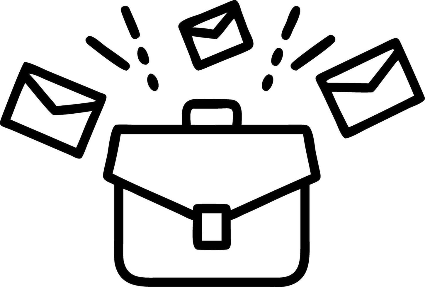 Glowing abstract briefcase with marketing documents floating inside vector