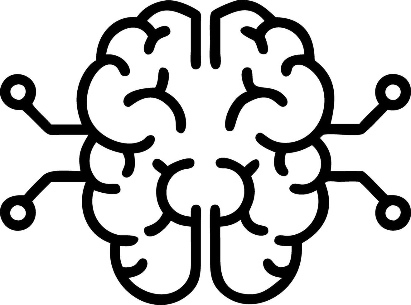 Glowing abstract digital brain with neural connections vector