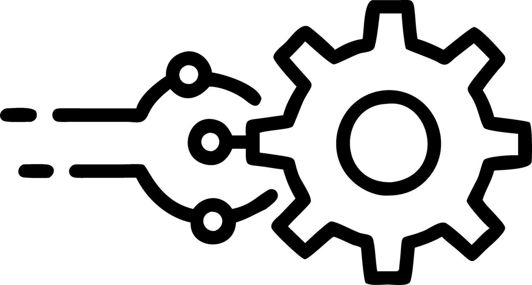 Glowing abstract gear mechanism representing process automation vector