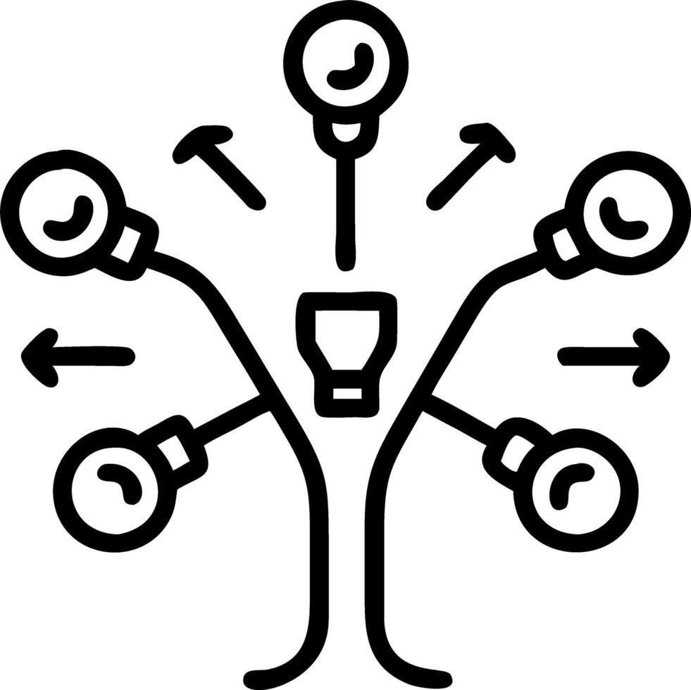 Glowing abstract marketing tree with branches representing different campaigns vector