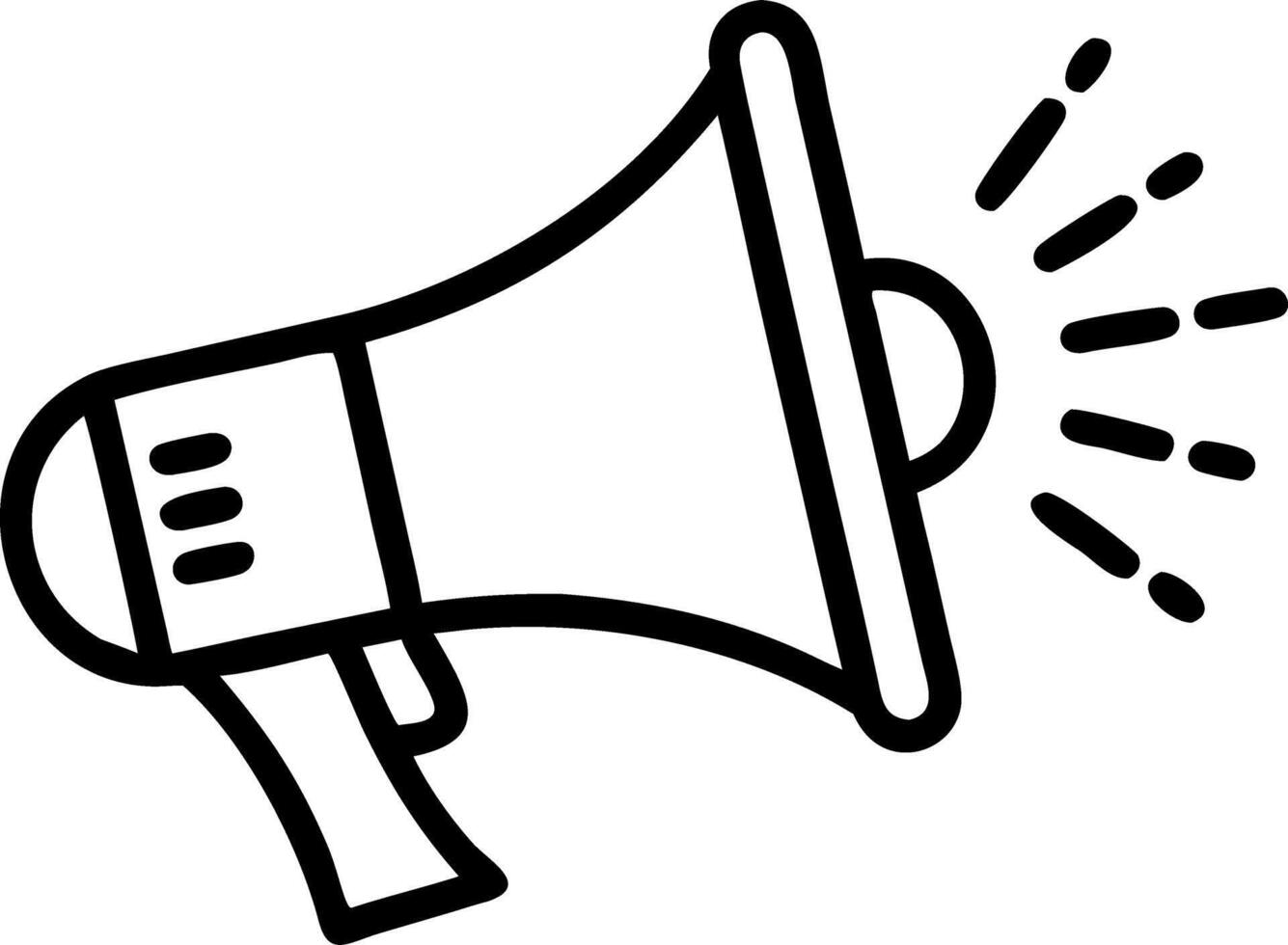 Glowing abstract megaphone with marketing messages radiating out vector